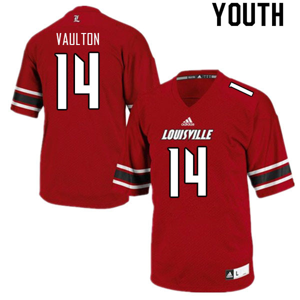 Youth #14 Sam Vaulton Louisville Cardinals College Football Jerseys Sale-Red - Click Image to Close